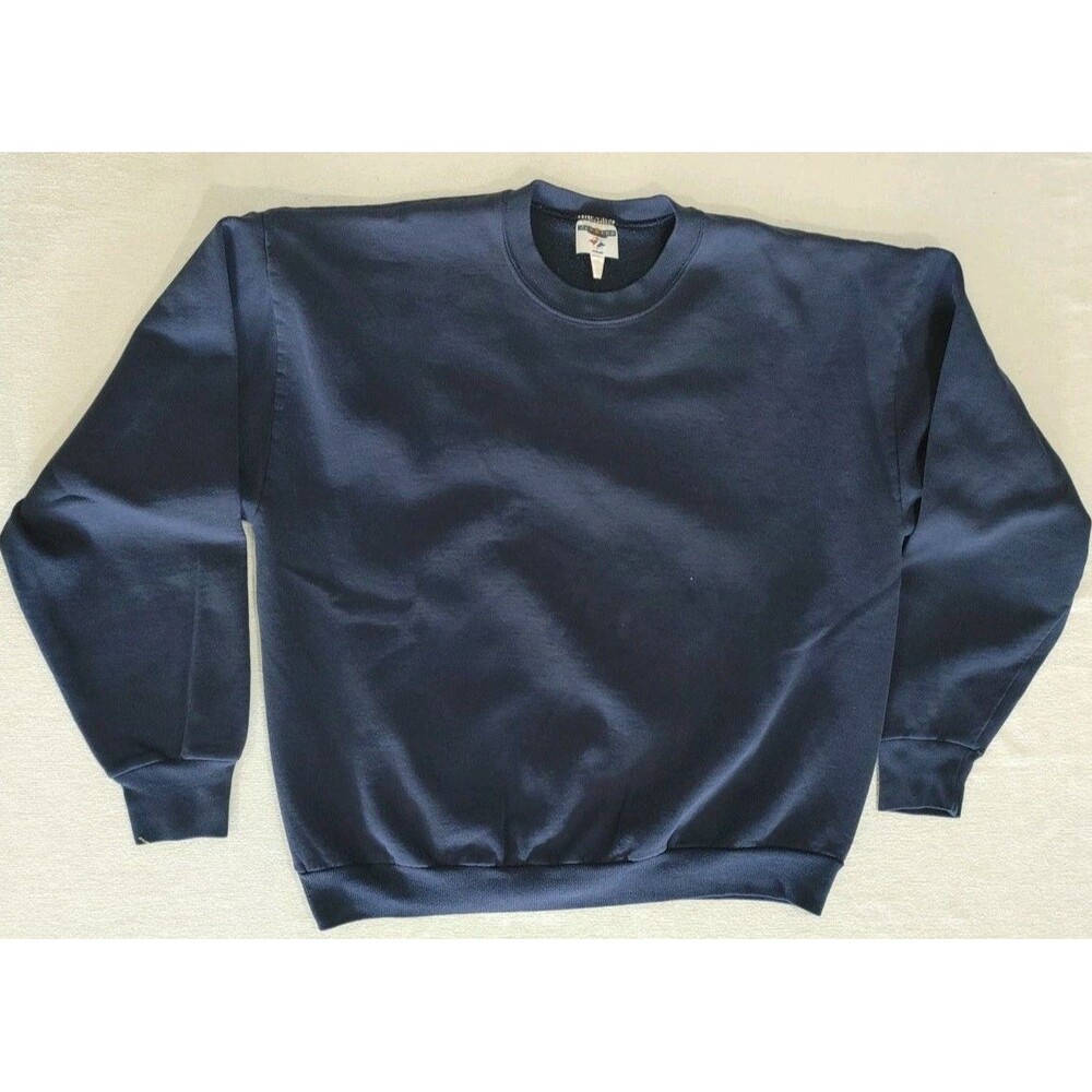 Vintage Jerzees Adult Navy Blue Crewneck Sweatshirt Adult Size XL